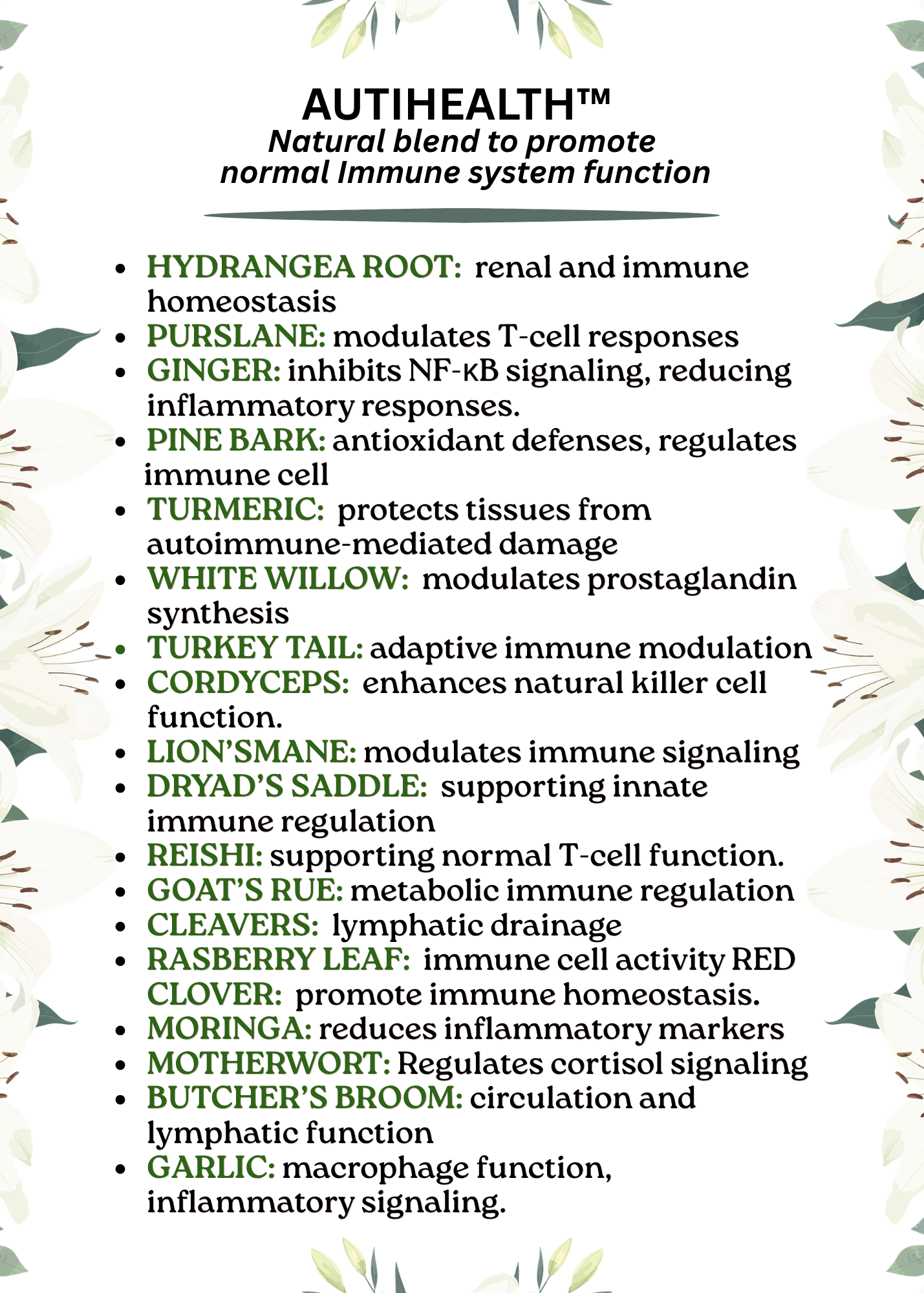 AUTIHEALTH Promotes normal immune system function natural support to help autoimmune