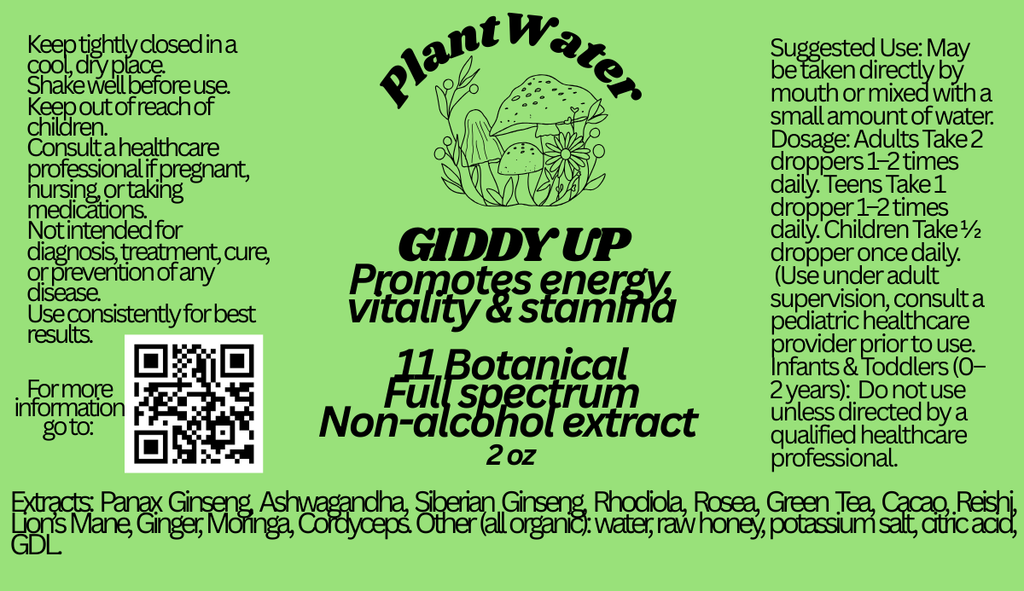 GIDDY UP Natural support for energy and stamina.