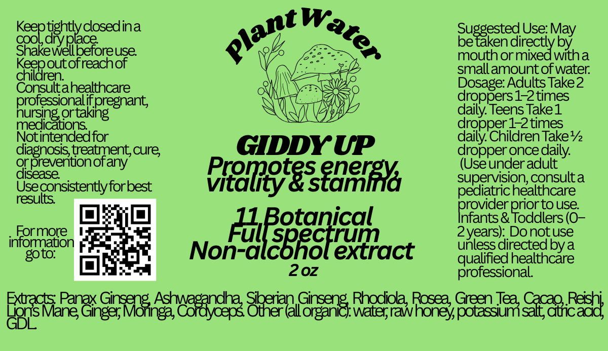 GIDDY UP Natural support for energy and stamina.
