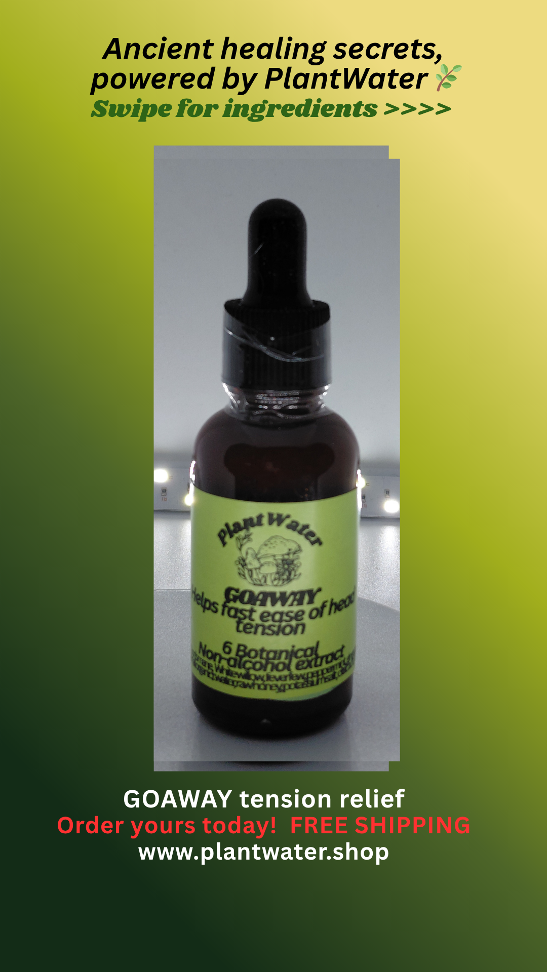 GOAWAY Natural support for head tension, severe headaches, fast acting!