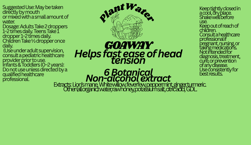GOAWAY Natural support for head tension, severe headaches, fast acting!