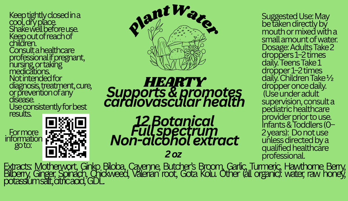 HEARTY Botanical support for cardiovascular health and overall heart wellness.