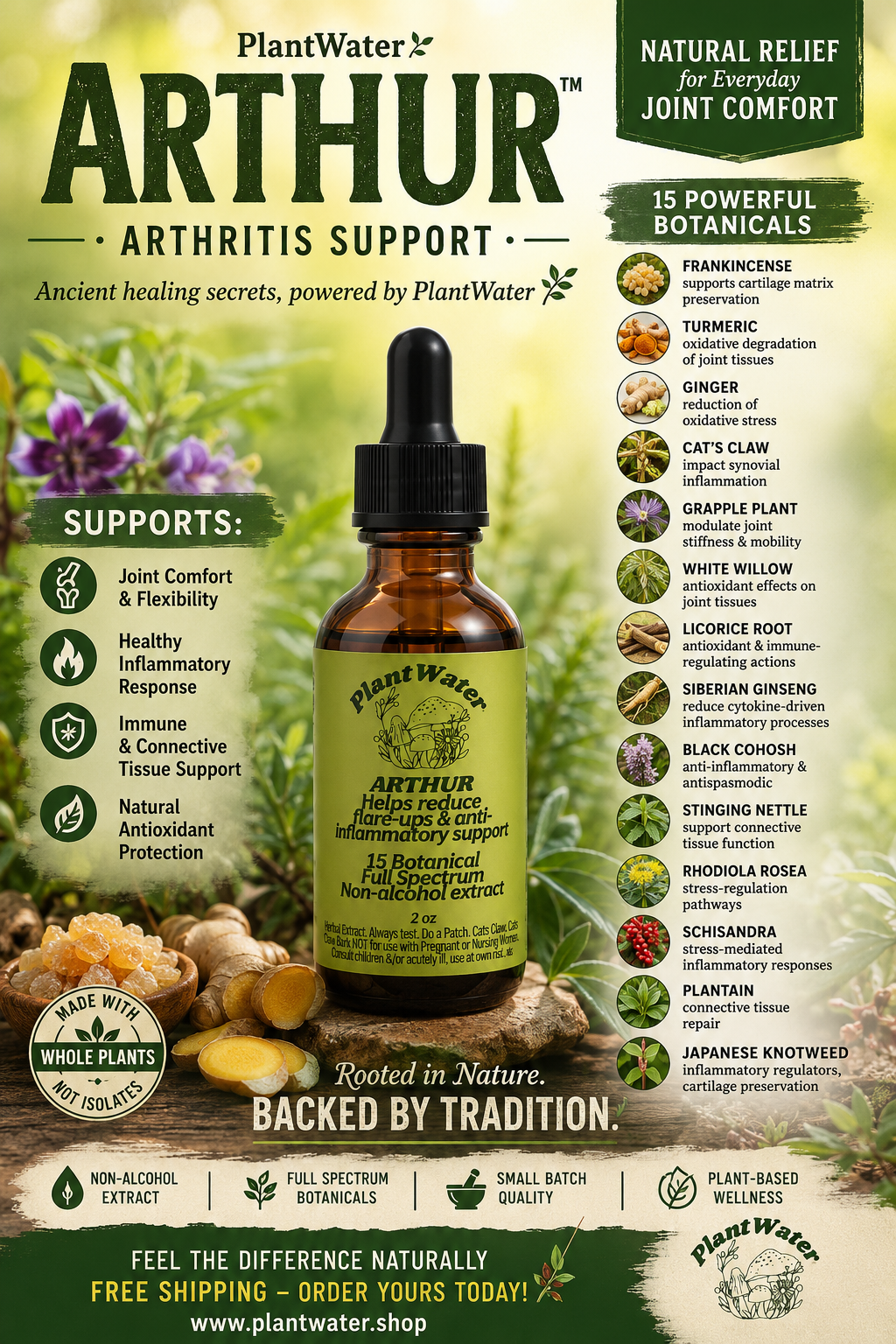 ARTHUR Natural support for arthritis joint wellness and inflammation
