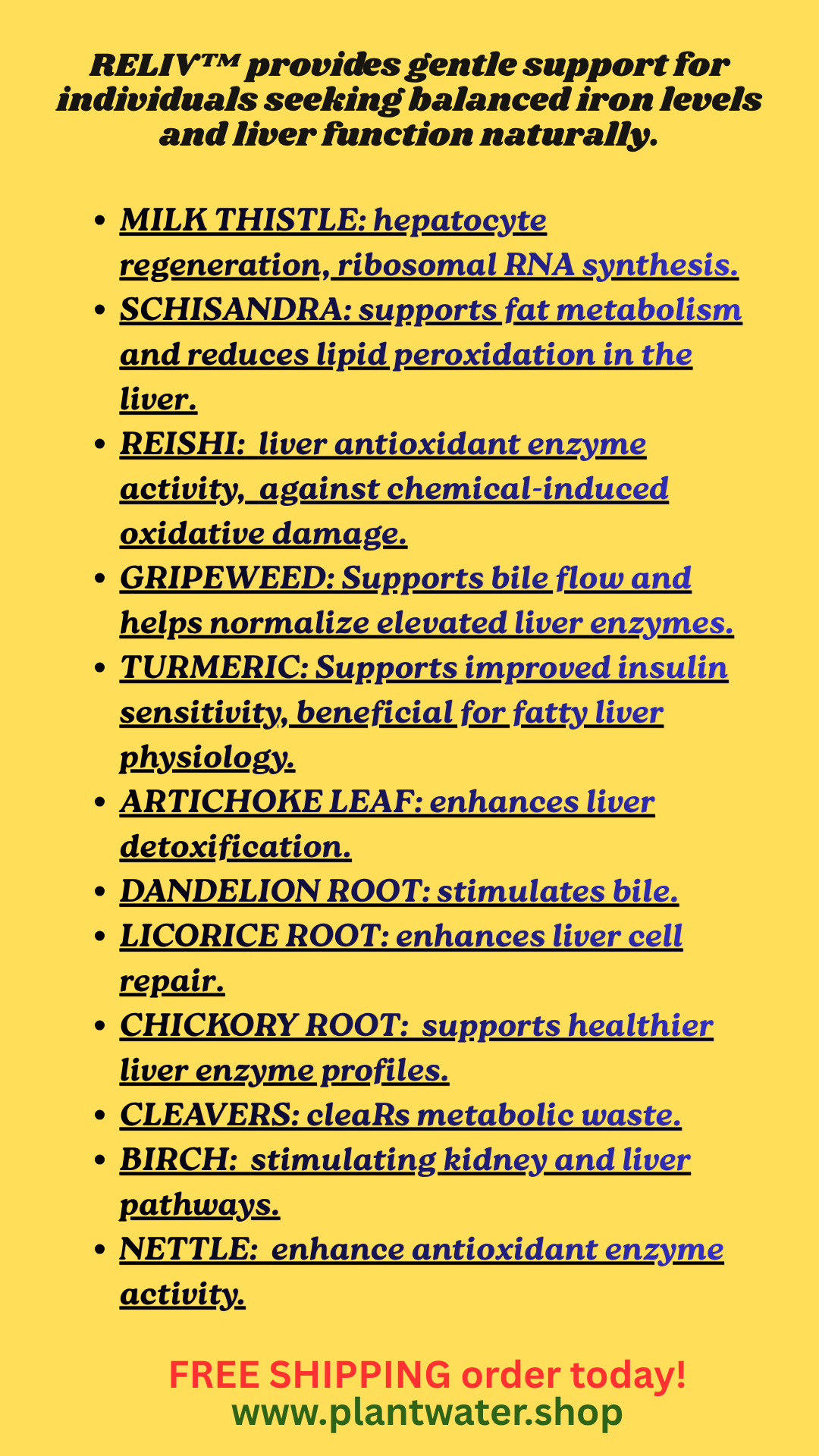 RELIV Supports natural liver wellness & detoxification.